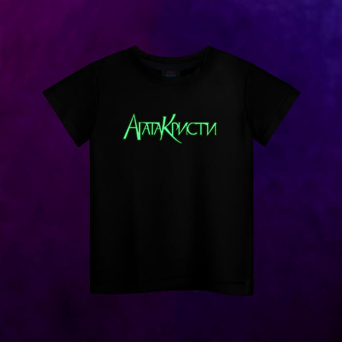 Светящаяся детская футболка Агата Кристи: логотип, цвет маджента - фото 2