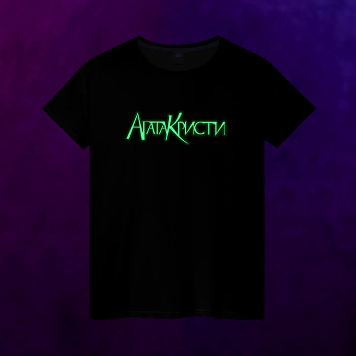 Светящаяся женская футболка Агата Кристи: логотип - фото 2