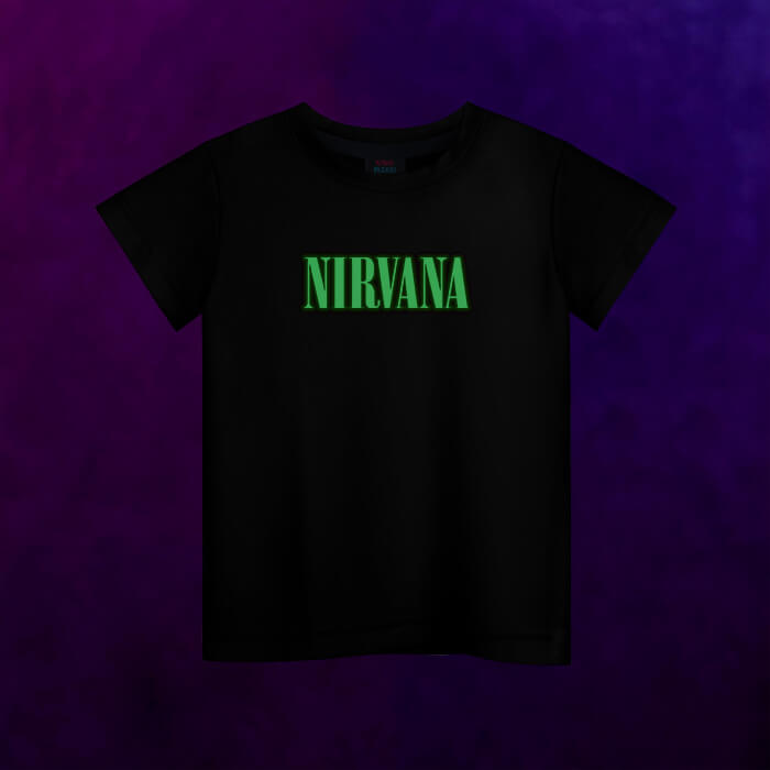 Светящаяся детская футболка Nirvana логотип - фото 2