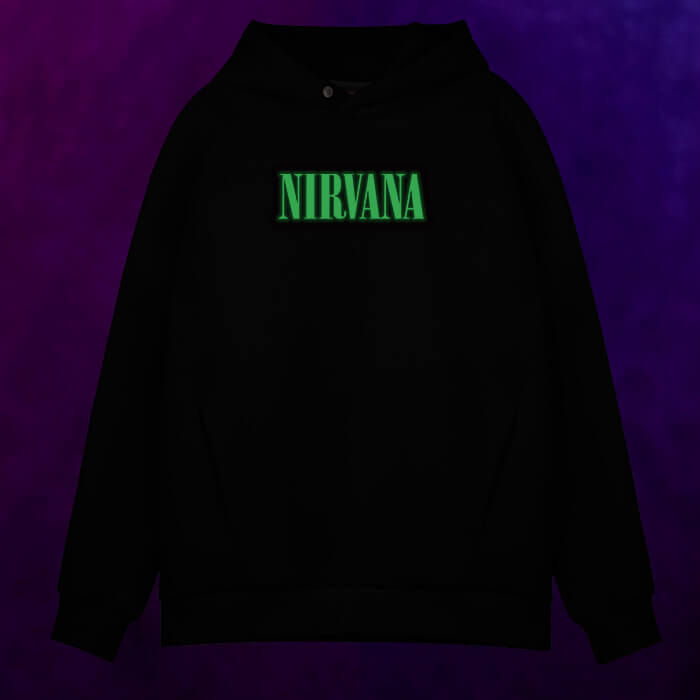 Мужское светящееся худи Nirvana логотип - фото 2