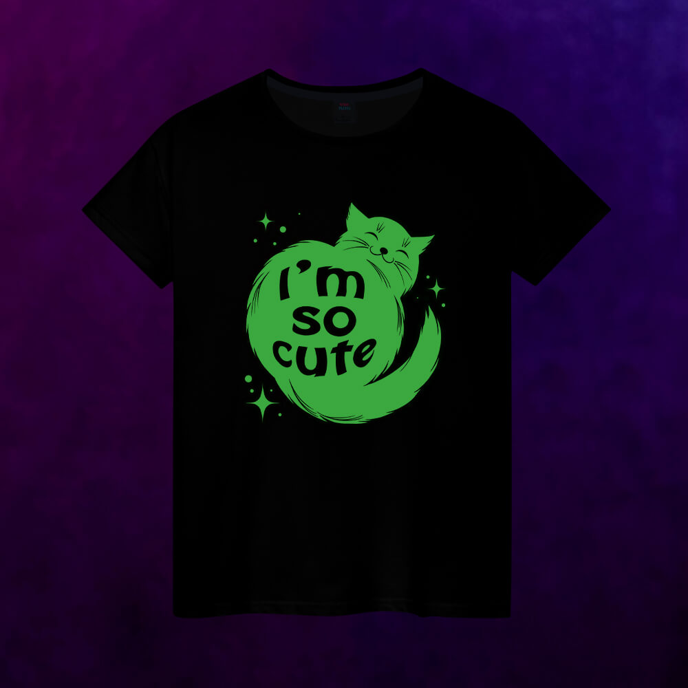 Светящаяся женская футболка I`m so cute cat - фото 2
