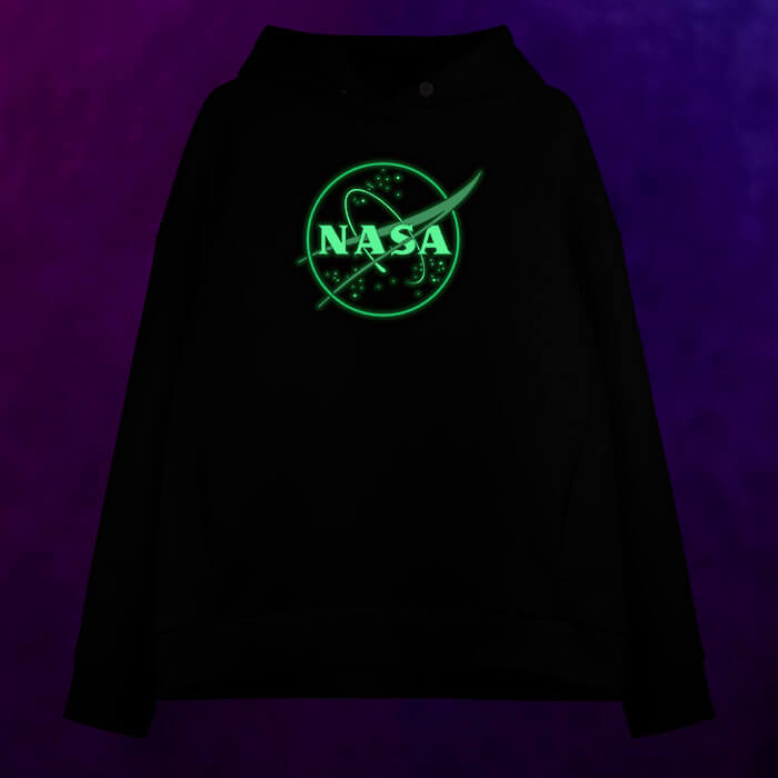 Женское светящееся худи Космос: лого NASA - фото 2