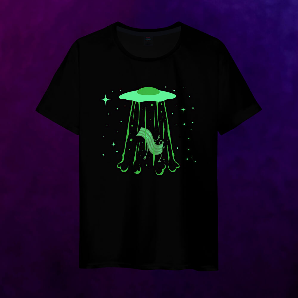 Светящаяся мужская футболка Инопланетная яичница с беконом - фото 2