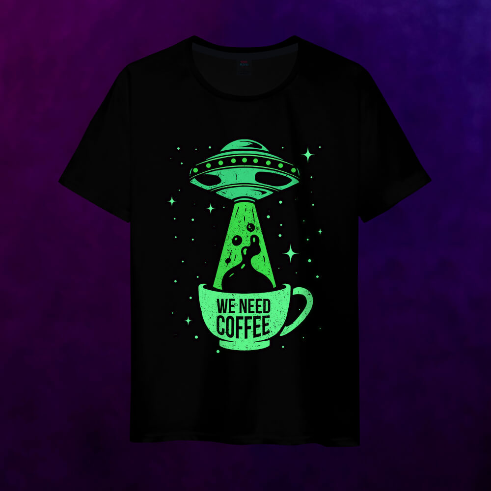 Светящаяся мужская футболка We Need coffee ufo - фото 2