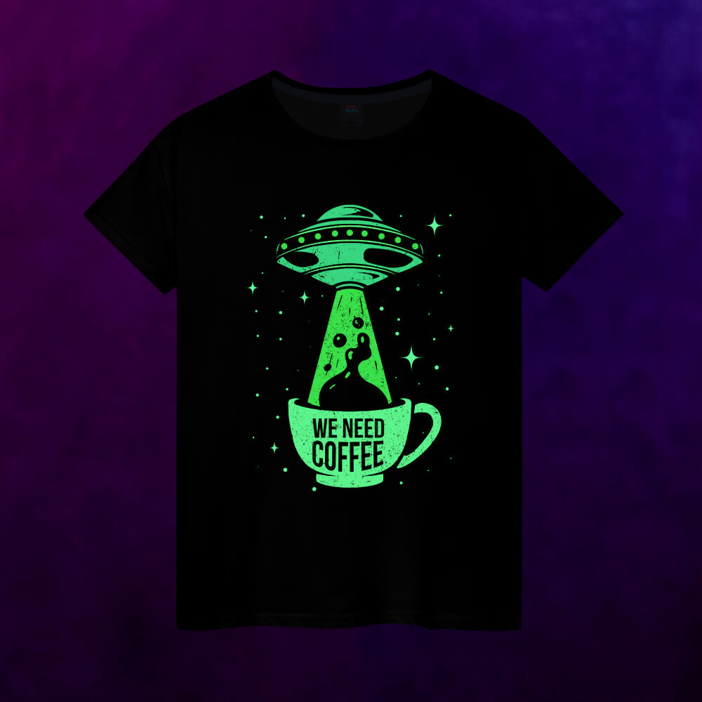 Светящаяся женская футболка We Need coffee ufo - фото 2