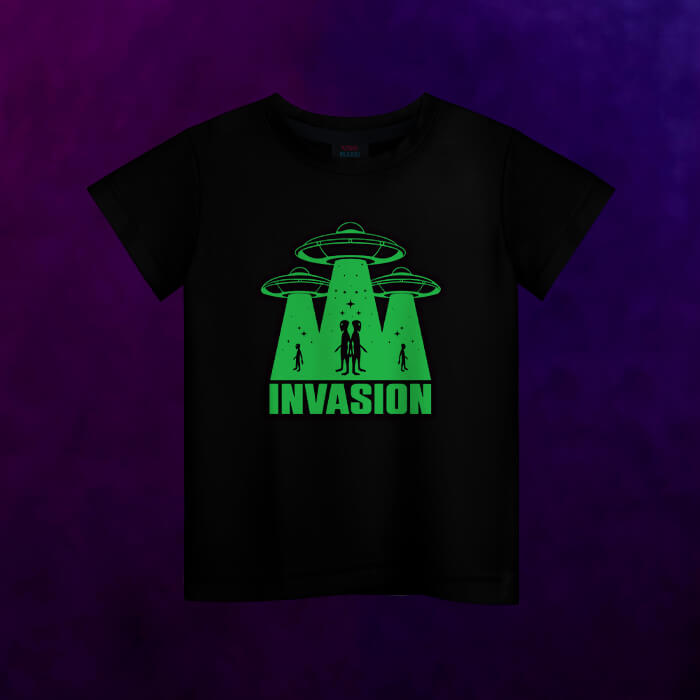 Светящаяся детская футболка Alien invasion ufo - фото 2