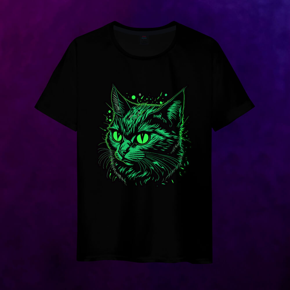 Светящаяся мужская футболка Цветной котик - фото 2