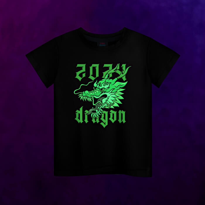 Светящаяся детская футболка 2024 green dragon - фото 2