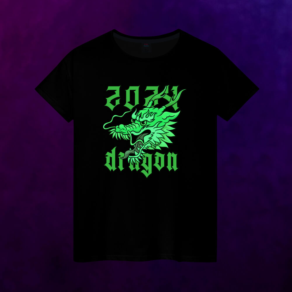 Светящаяся женская футболка 2024 green dragon - фото 2