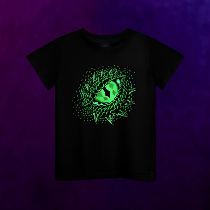 Светящаяся детская футболка Dragon's eye, цвет черный - фото 2